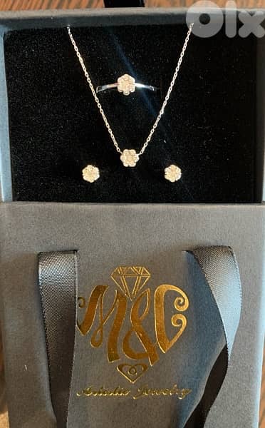 Natural Diamond set white gold 18K 1