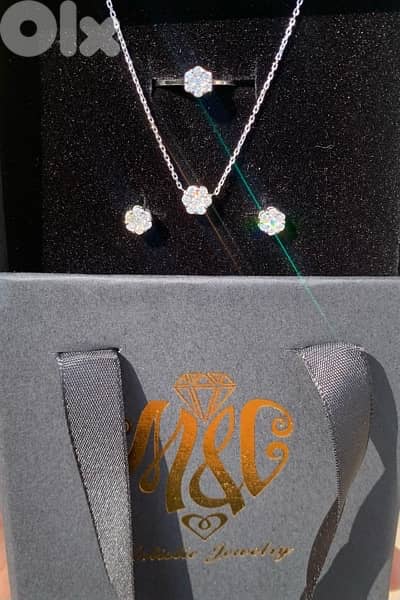 Natural Diamond set white gold 18K 2