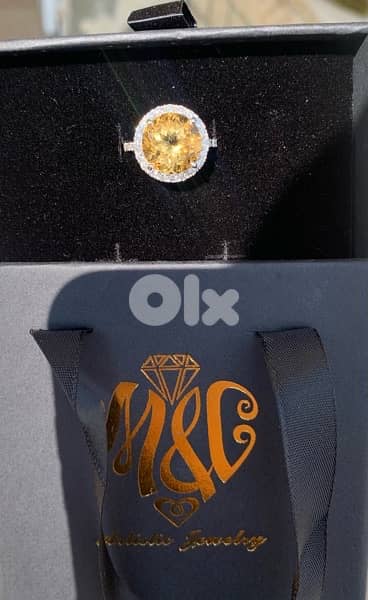 Natural Citrine and Diamond ring 7