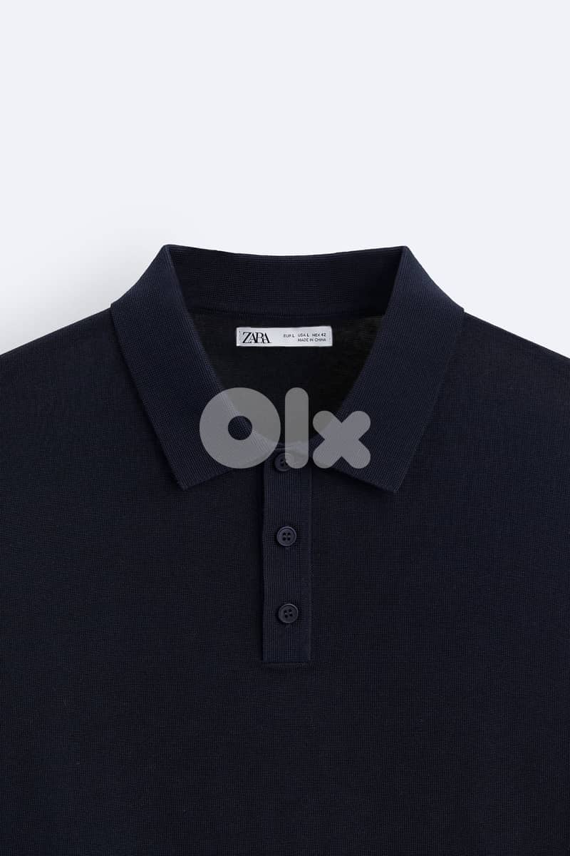 ZARA Long sleeve Knit Polo Shirt 7
