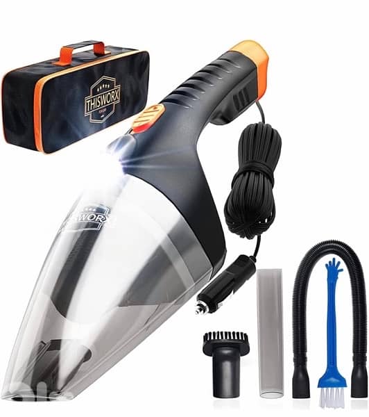 Car Cleaner Vacuum LED Light, Double HEPA Filter 4