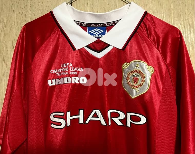 Manchester United The Final Champions  scholes 18 rare umbro 99 kit 1
