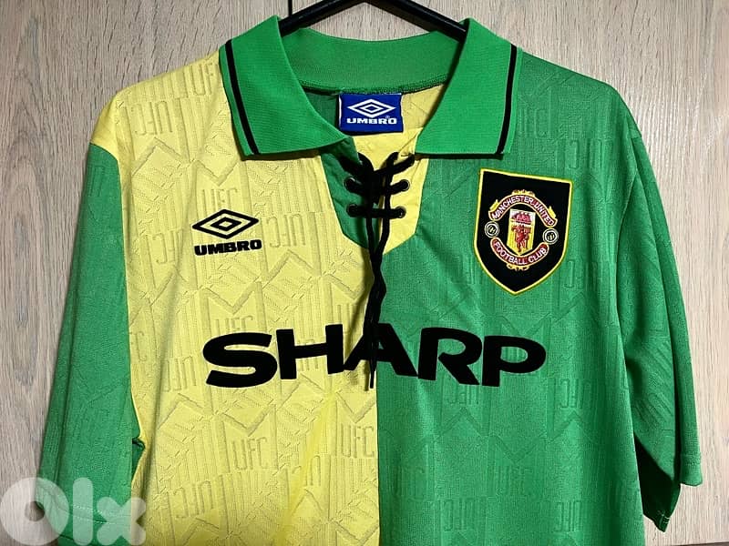 Manchester United cantona 1992 away rare umbro kit 1