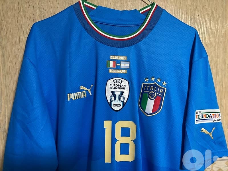 italia finalissima super copa limited edition puma barella 18 jersey 0