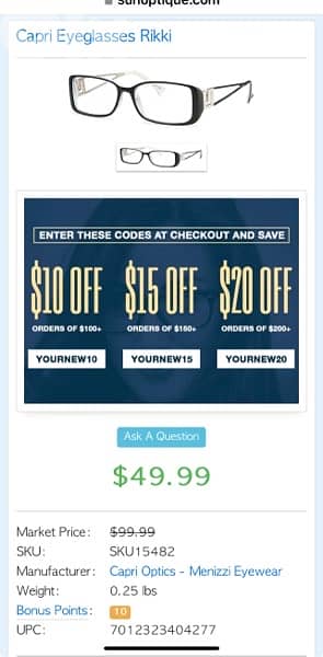 RIKKI CAPRI eyeglasses black & white 10