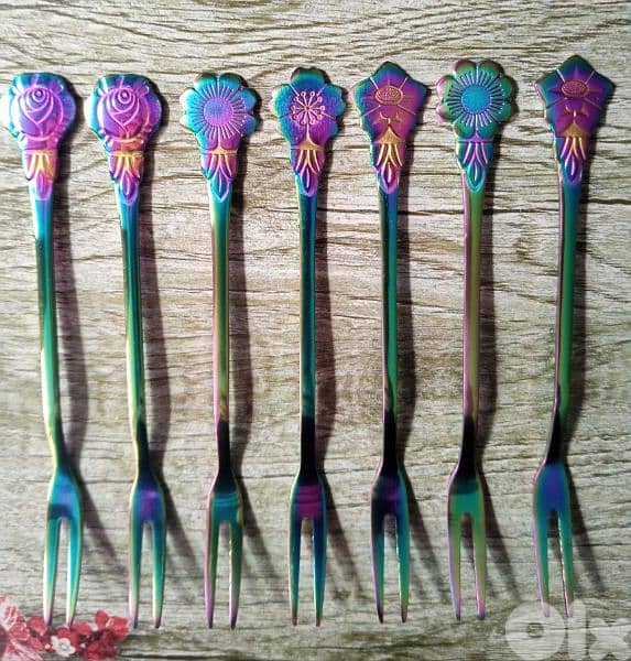 multicolor stainless steel forks 0