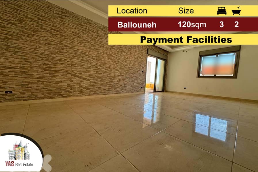 Ballouneh 120m2 | Brand New | Calm Area | Payment Facilities |MY 0