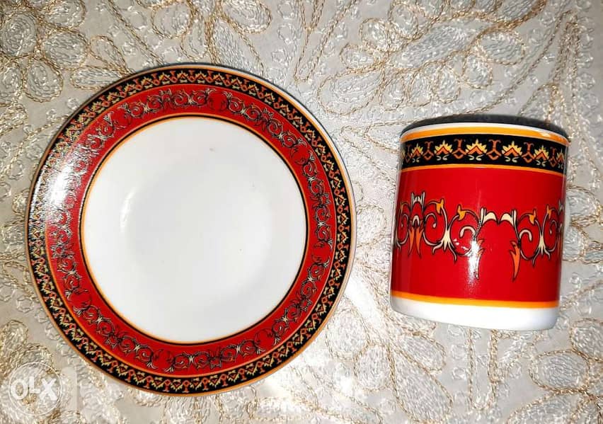 12 coffee cups with plates - Porcelain 0