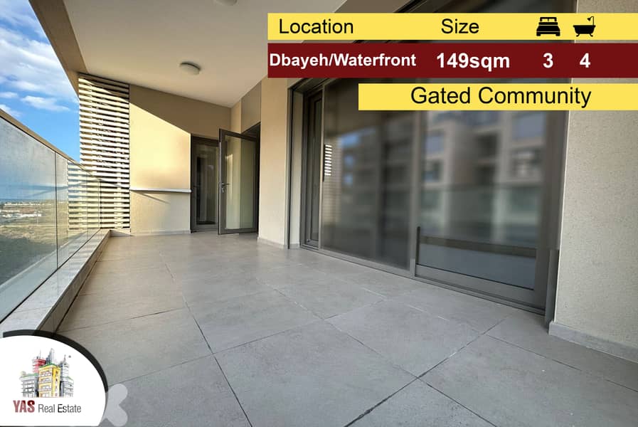 Dbayeh/Waterfront 149m2 | Gated Community | Brand New | 0