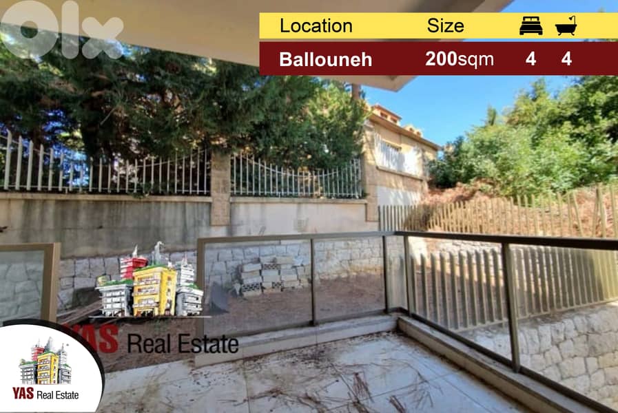 Ballouneh 200m2 | 60m2 Garden | Mint Condition | Mountain View | 0