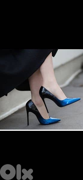 blue black stiletto shoes size 39 worn once 0