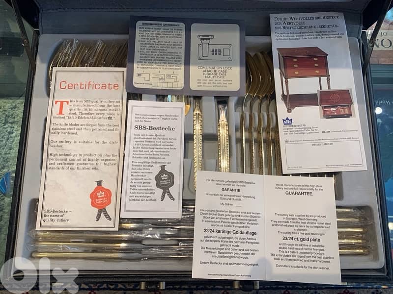 Bestecke Solingen 70PC 23/24 Gold plated cutlery طقم سفرا كامل مذهب 3