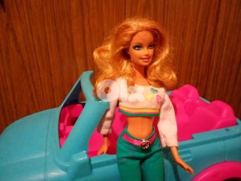 Offer:Barbie FIAT 2000 great doll+Jeep Convertible Boat Trailer toy=40 1