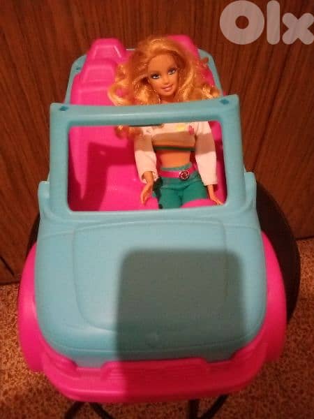 Offer:Barbie FIAT 2000 great doll+Jeep Convertible Boat Trailer toy=40 9