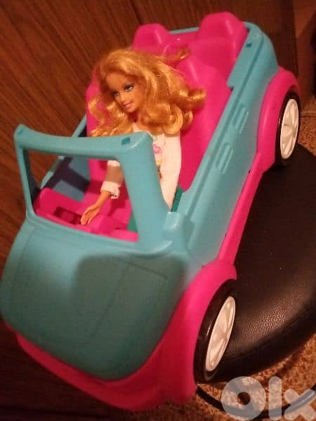 Offer:Barbie FIAT 2000 great doll+Jeep Convertible Boat Trailer toy=40 6