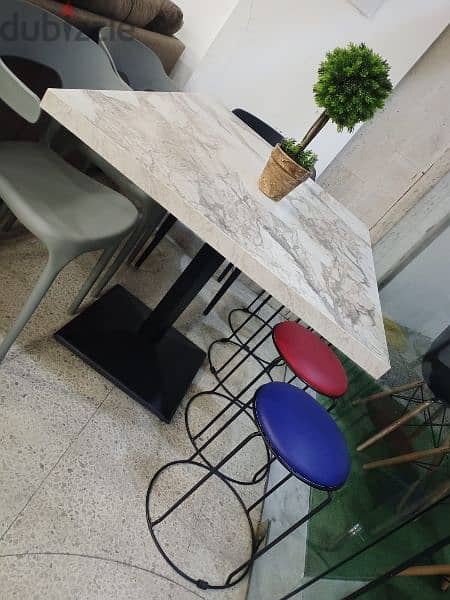 Table 100x80cm lamaica top iron leg 1