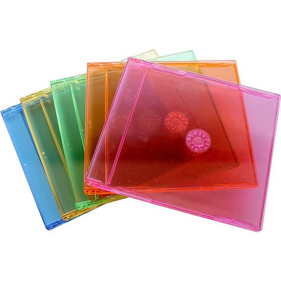 Blank CD/DVD Jewel Case Square 5.2mm Silm Black/Color Tray علبة سيدي 1