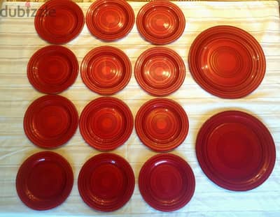 Red Christmas Plates