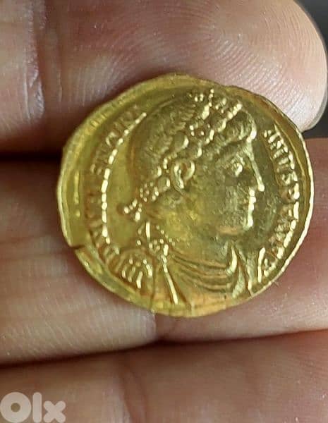 Ancient Gold Roman for Emperor Valentinian I year 375 AD 0