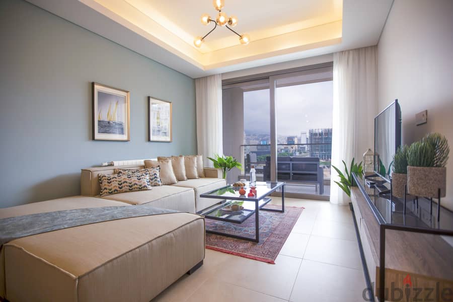 Furnished 2-Bedroom Apartment in Waterfront Dbaye شقة مفروشة للاجار 0