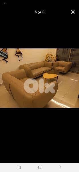 طقم كنبايات جلد شغل home centre 2