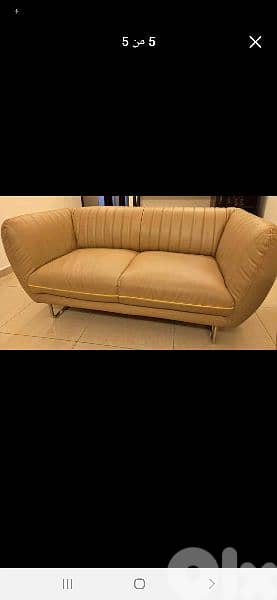 طقم كنبايات جلد شغل home centre 3