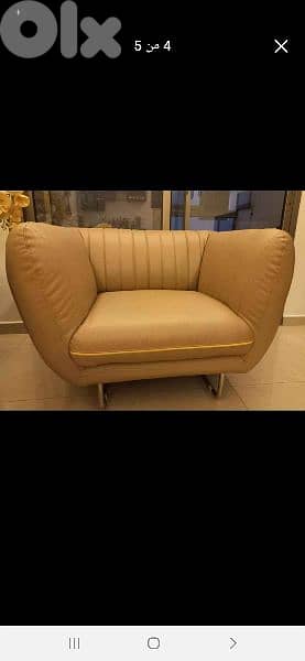 طقم كنبايات جلد شغل home centre 4