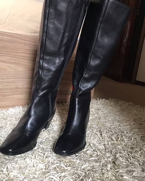 original knee high black leather boots 1