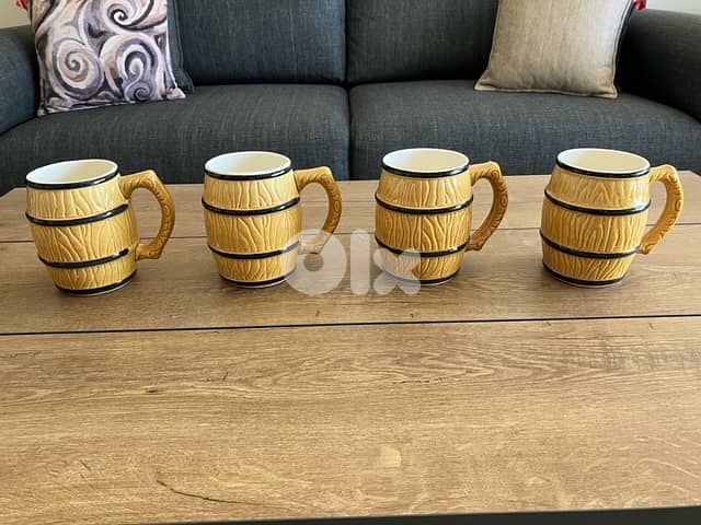 Vintage 1960's beer glasses size 60 modernism ceramic Kravsko 1