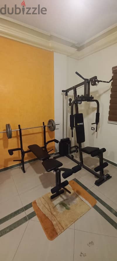 Home Gym + Adjustable Bench + Barbell + 40Kg