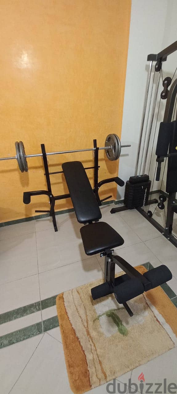 Home Gym + Adjustable Bench + Barbell + 40Kg 2