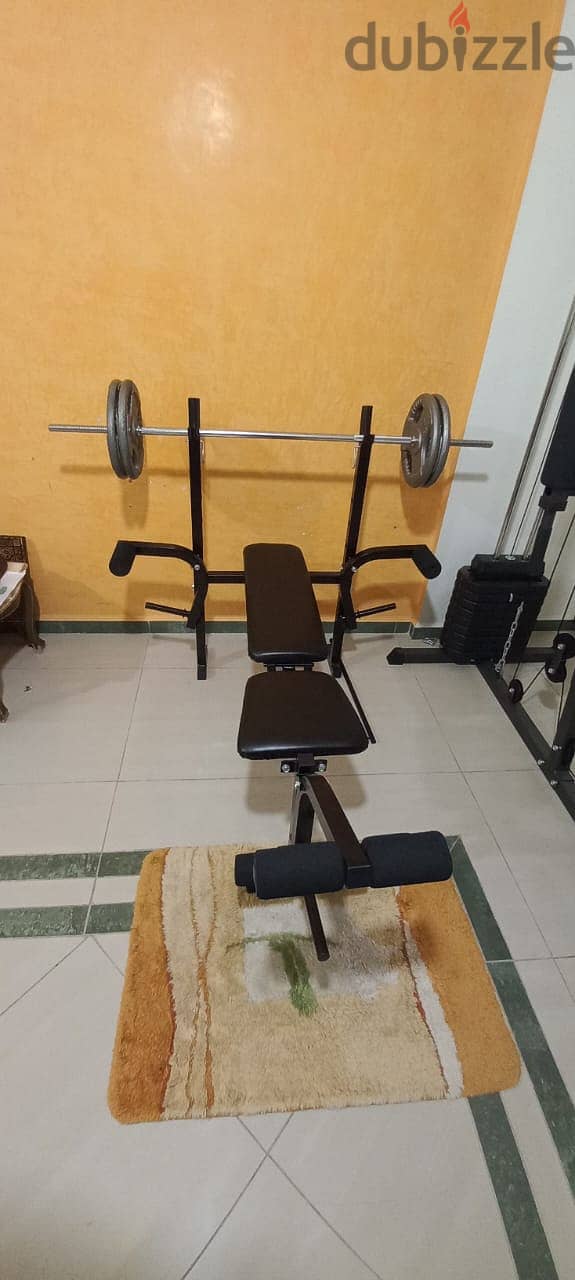 Home Gym + Adjustable Bench + Barbell + 40Kg 3