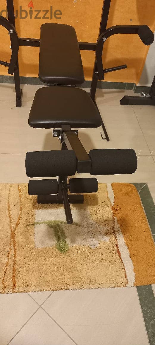 Home Gym + Adjustable Bench + Barbell + 40Kg 5