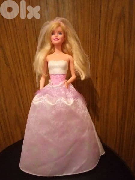 WEDDING DAY Barbie Mattel as new doll 1999 in bridel skirt +shoes=25$ 5