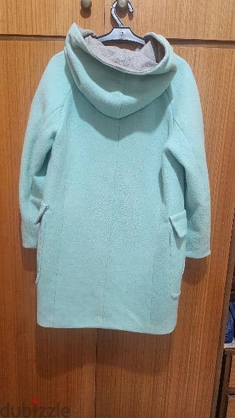 Mint green wool jacket coat petite small 2