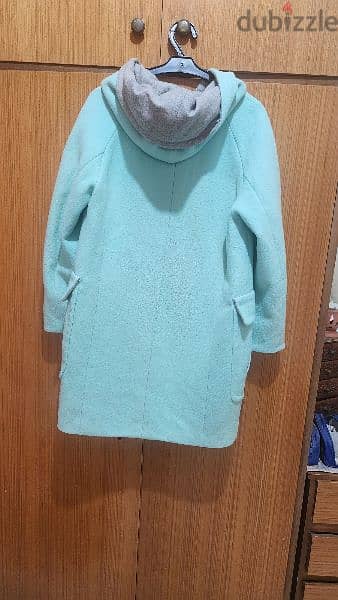 Mint green wool jacket coat petite small 5