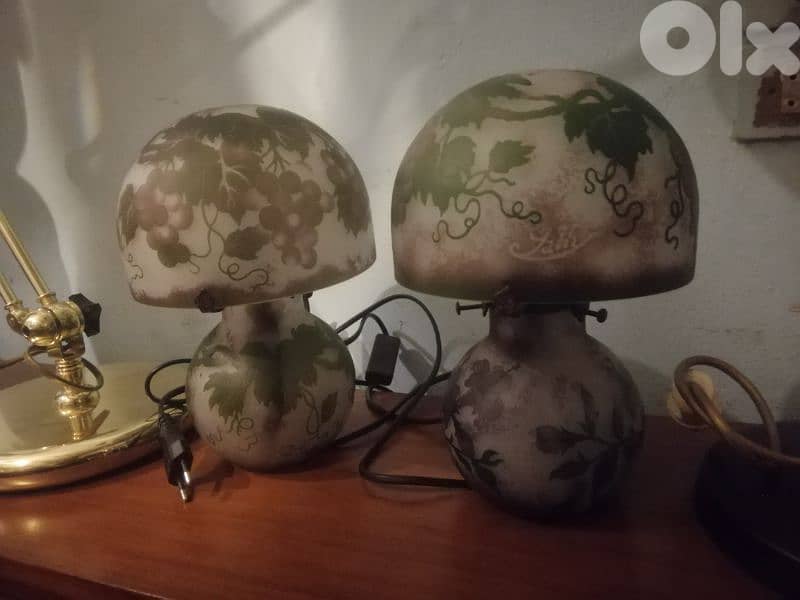 two pieces of lampadaire galle original signed 0