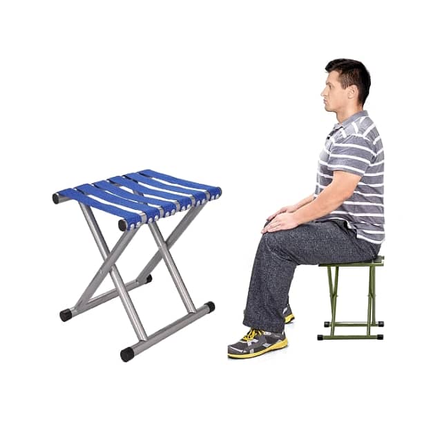 Outdoor Foldable Stool, Durable Camping Chair in Blue 3