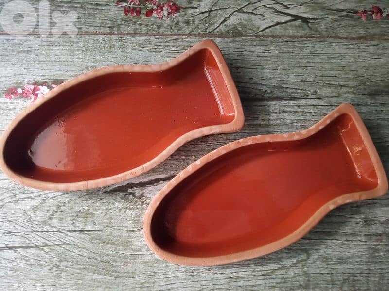 سمكة فخار الفرن حرارية اصلية 0