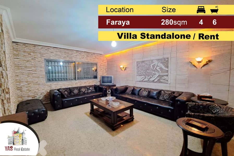 Faraya 280m2 | 1000m2 Garden | Villa Standalone | View | Rent | DA 0