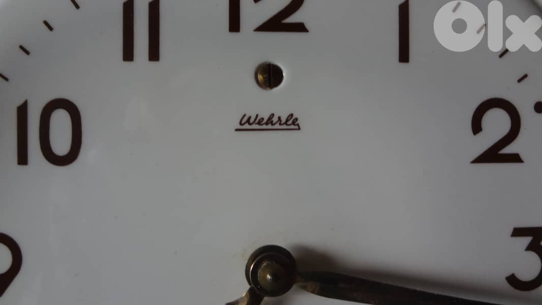 Vintage 60s Wehrle  German ceramic/metal mechanical clock 20 cm workin 4