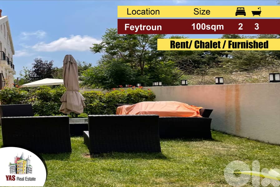 Feytroun 100m2 | 60m2 Garden | Rent | Chalet | Furnished | DA 0