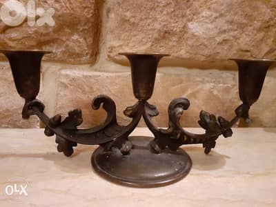 شمعدان برونز مختوم انتيك