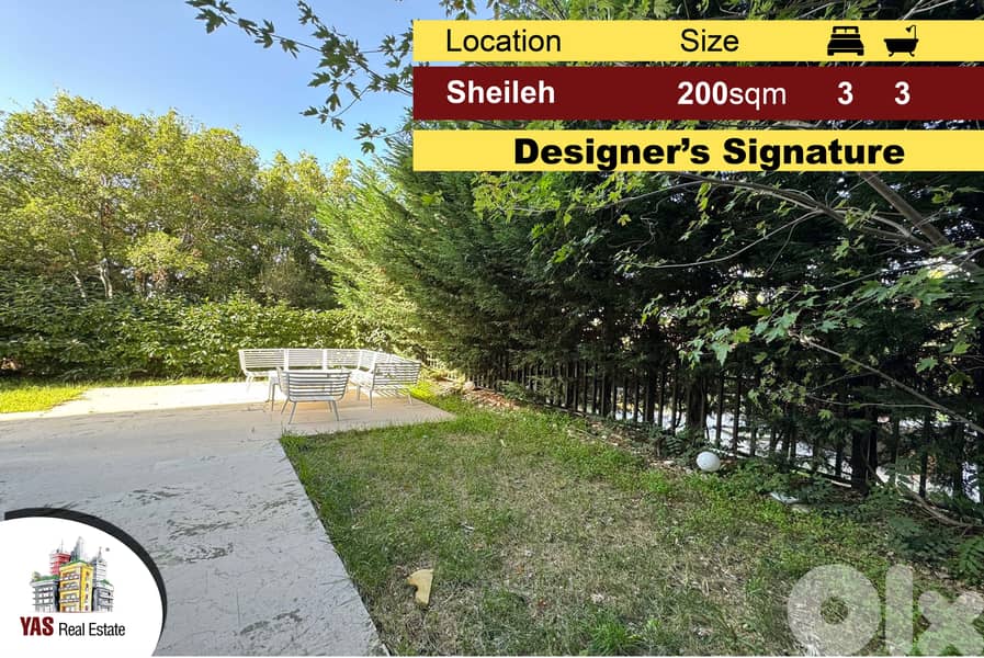 Sheileh 200m2 | 170m2 Garden | Furnished | High-End | Catch | 0