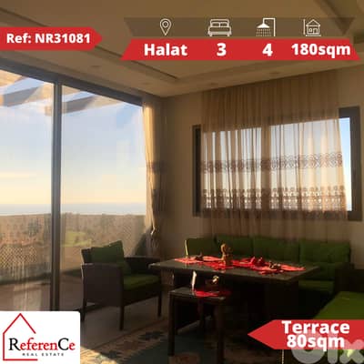Prime apartment with terrace in Halat شقة مميزة مع تراس في حالات