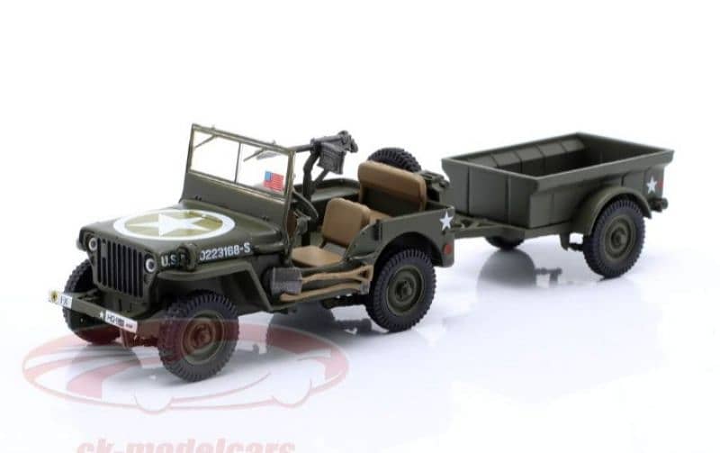 Jeep Willys (Army) diecast car model 1;43. 1