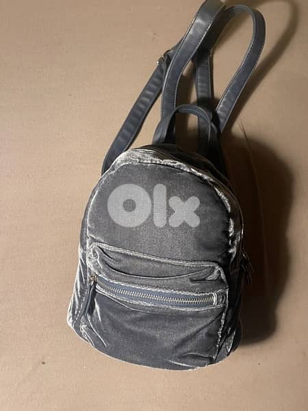 PARFOIT backpack grey velvet new 3