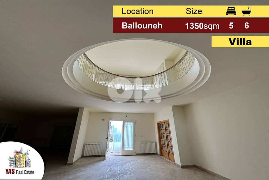 Ballouneh 1350m2 | Villa | Excellent Condition | Prime Location |Uniqu 0
