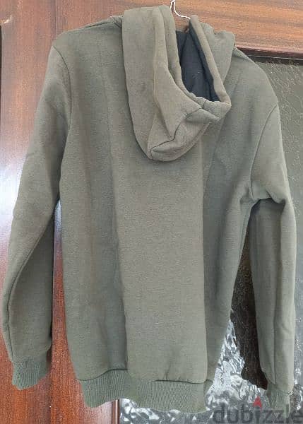 A  Dark Green Hoodie, fleeced inside,made in Turkey 1