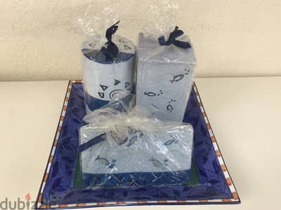 New candle set (candles + plate)